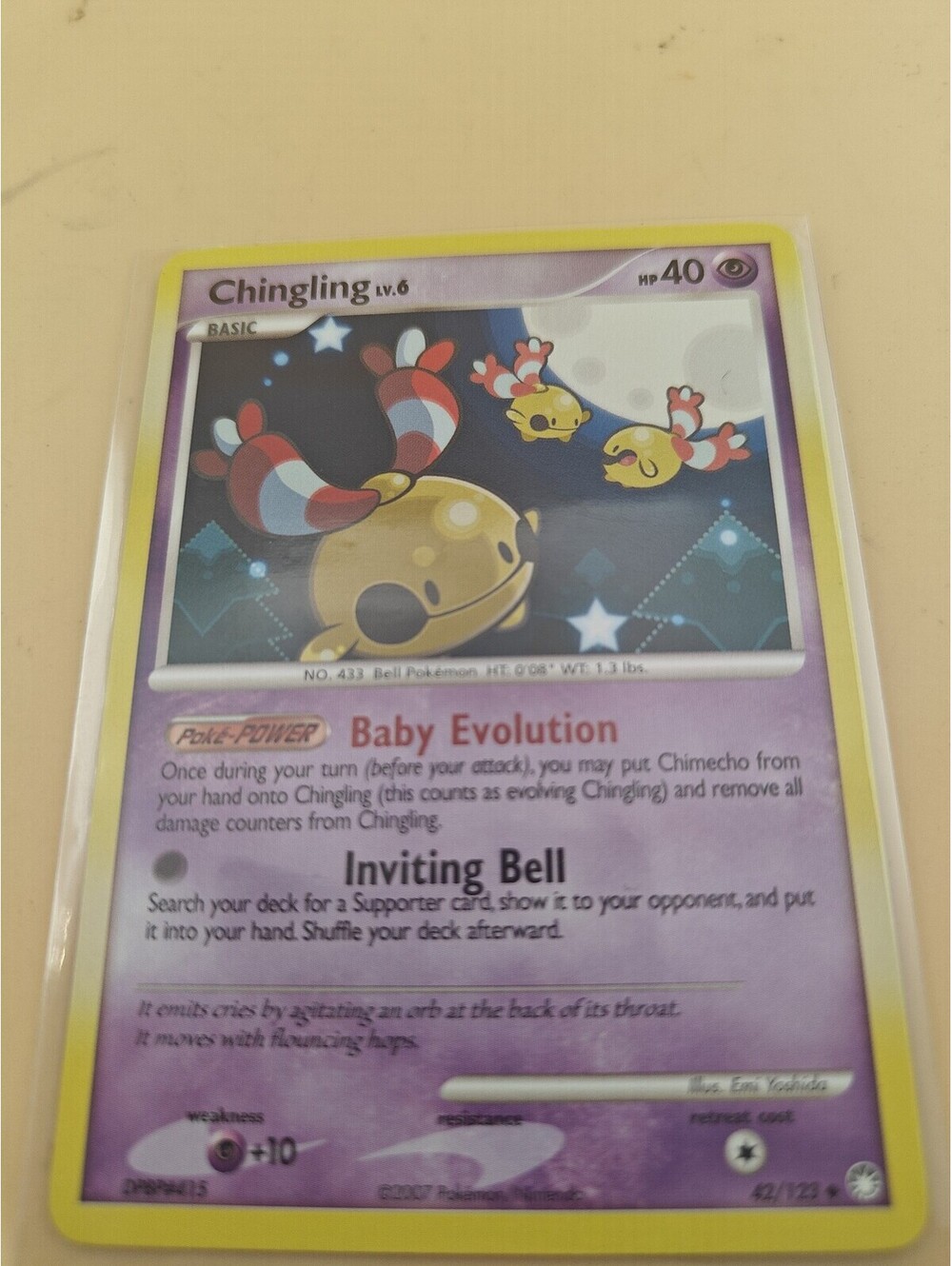 Pokemon Chingling 42/123 Diamond & Pearl Mysterious Treasures Uncommon M/NM
